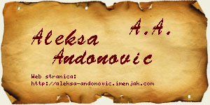 Aleksa Andonović vizit kartica